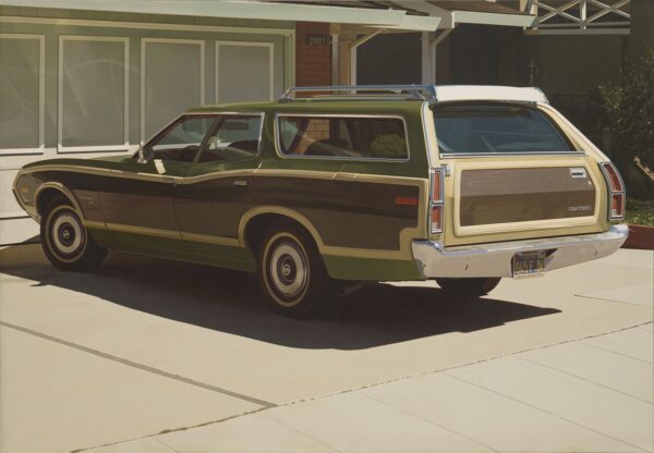 Robert Bechtle (1932-2020), Alameda Gran Torino, 1974, oil on canvas; San Francisco Museum of Modern Art, T.B. Walker Foundation Fund purchase in honor of John Humphrey, © Robert Bechtle and Whitney Chadwick Trust, courtesy of the Robert Bechtle and Whitney Chadwick Trust and Gladstone Gallery; photograph by Ben Blackwell.