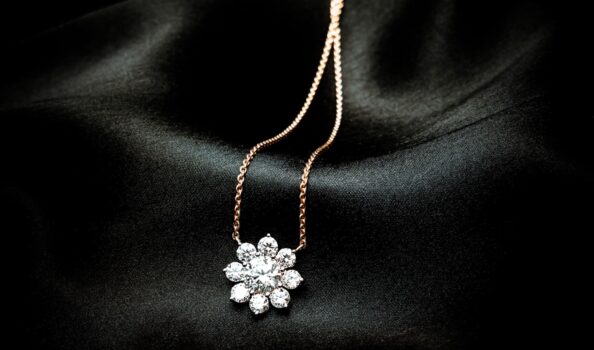 Close up shot of a precious pendant.