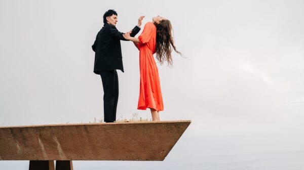Two dancers on platform