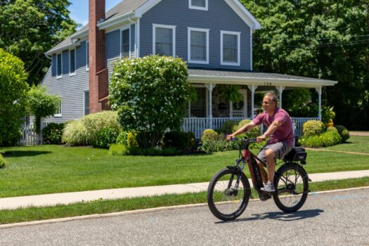 Man on electrical bike.