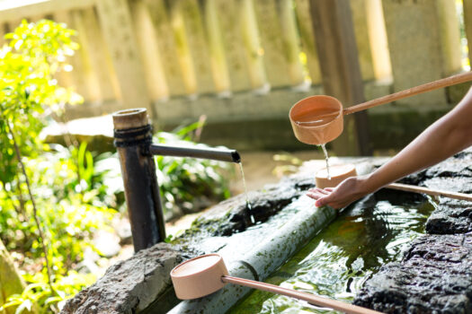 Water in Japanese temple.