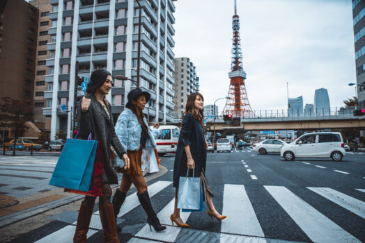 Female travelers in Tokyo