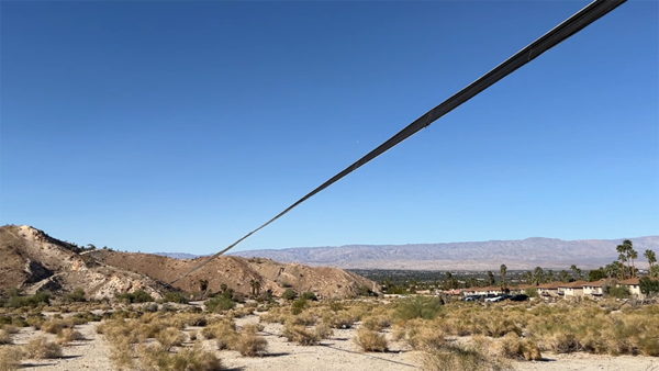 A long band streched between two points