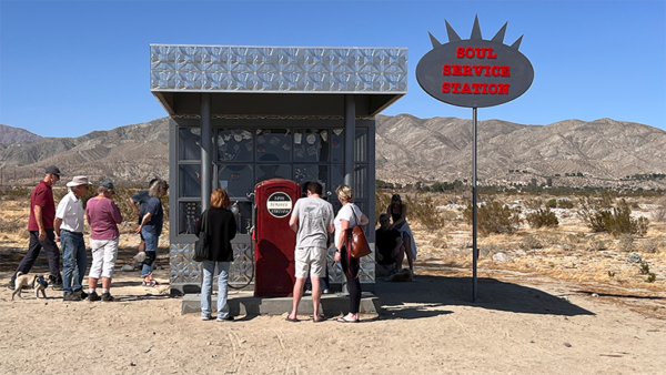 View of the artist's station