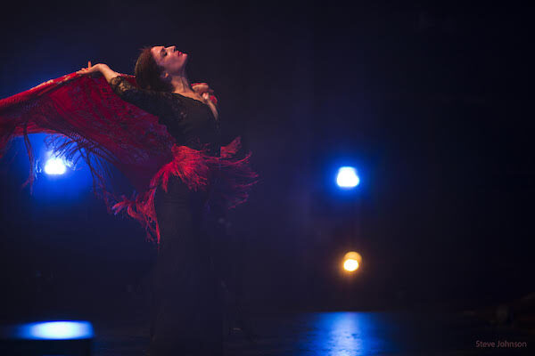 A flamenco dancer in red