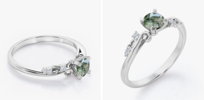 Moss Engagement Ring