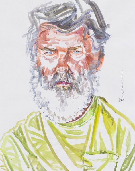 Don Bachardy, Hilton, Tim 05-30-17, 2017, acrylic on paper; Don Bachardy Papers, The Huntington, © Don Bachardy, 2017.