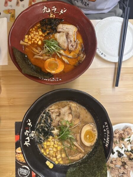 Bowls of ramen.