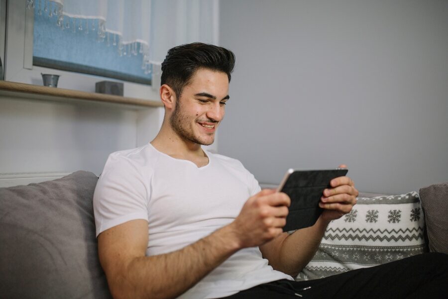 MAN PLAYING GAME