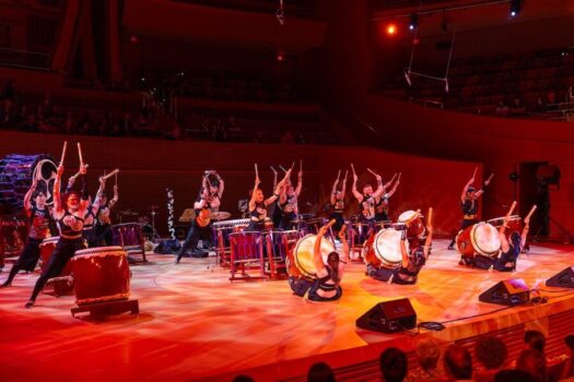 TaikoProject on stage at Disney Hall.