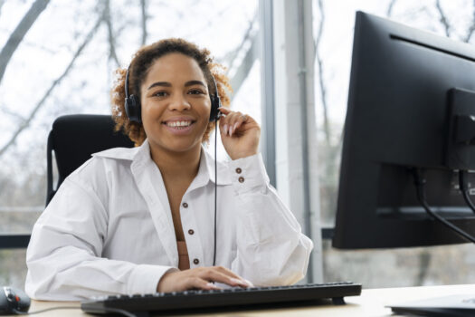 Person working in call center