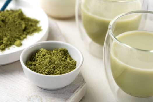 Green matcha powder