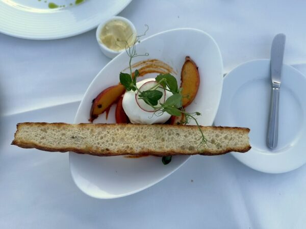 The burrata with wild flower honey.