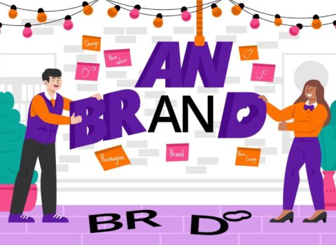 Flat design rebranding illustration