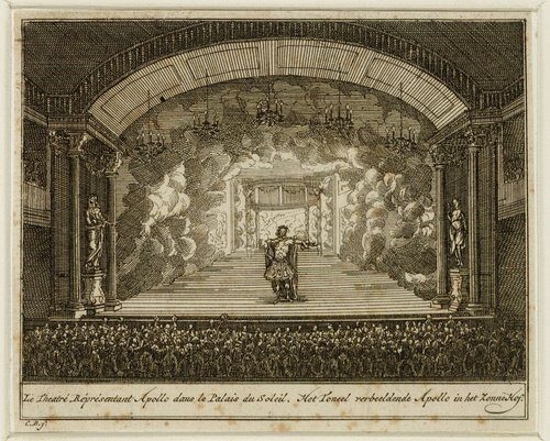 A drawing of the original stage of the theatre