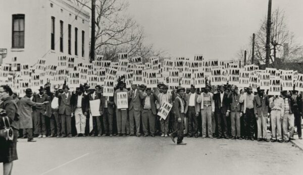 Ernest C. Withers (1922–2007), I Am a Man, Sanitation Workers Strike, Memphis, Tennessee, March 28, 1968, gelatin silver print; National Gallery of Art, Washington, Alfred H. Moses and Fern M. Schad Fund, © Dr. Ernest C. Withers Sr., courtesy of the Withers Family Trust.