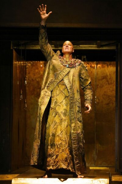 Zachary James as Amonhotep III in LA Opera's 2026 production of Akhnaten. Photo credit: Cory Weaver