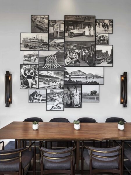 A collection of historic photos off the lobby / Photo courtesy of Bourré Bonne