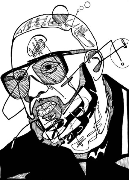 a portrait of Madlib by the author