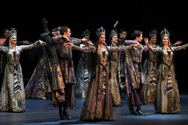 Dancer group in elaborate costumes