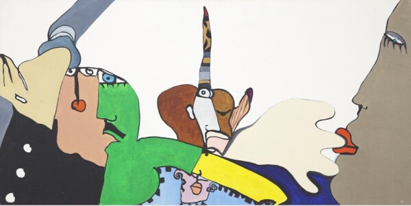 Huguette Caland (1931-2019), Enlève ton doigt, 1971, oil on canvas; private collection, © and courtesy of Huguette Caland Estate; photograph © and courtesy of Huguette Caland Estate.