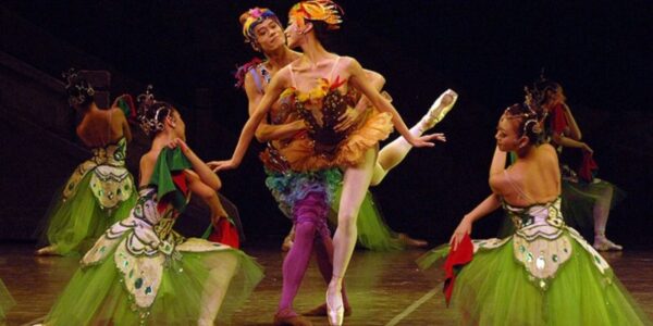 Two dancers as butterflies